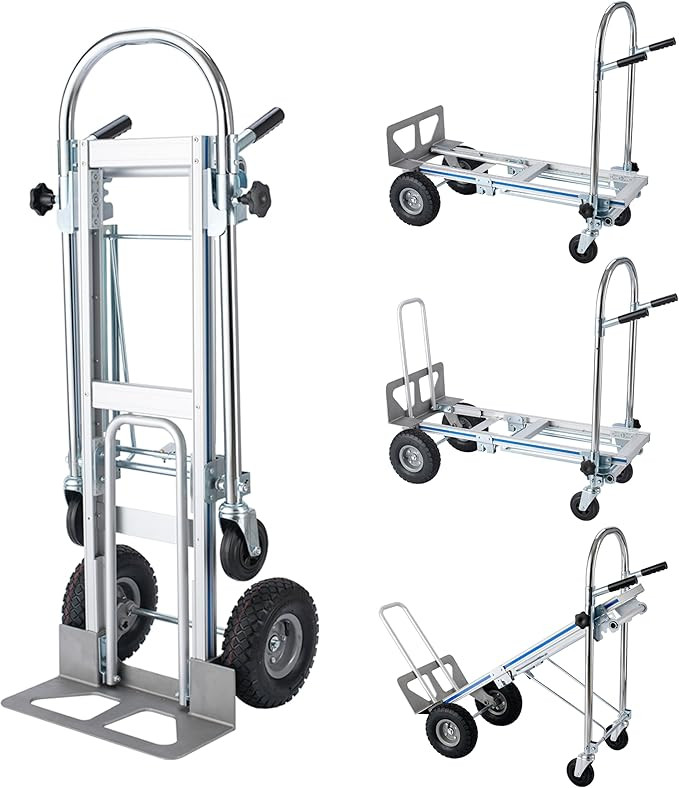 4-in-1 Convertible Hand Truck, Heavy Duty Folding Dolly Cart with Pneumatic Tires, 1000 LBS Capac... | Amazon (US)