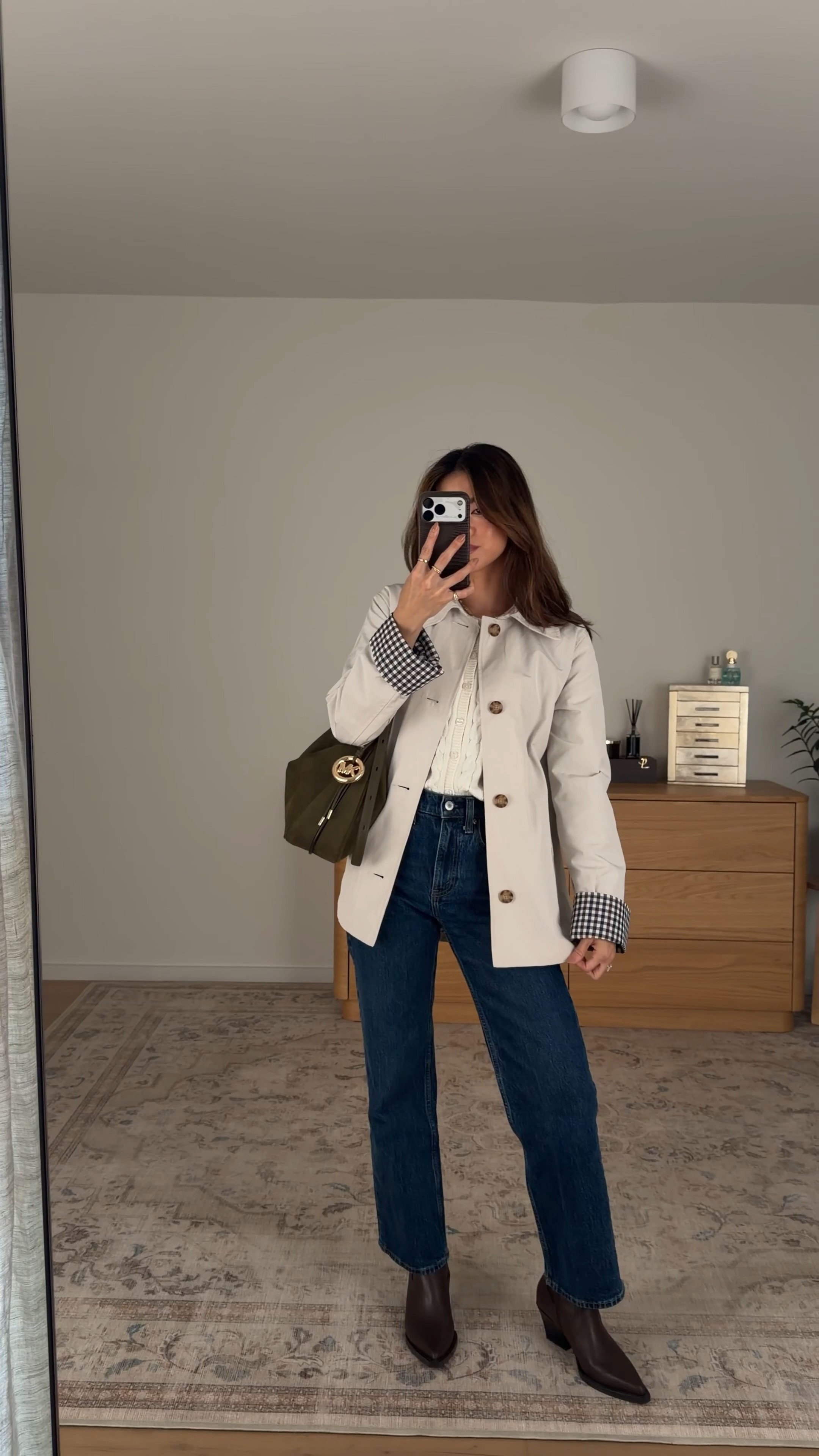 The perfect everyday bag from @Michael Kors US! I love the green suede for fall.

Sizing info:
• Abercrombie Removable Scarf Gingham Trench Coat (Size XS in Cream) 
•Z Supply Cera Short Sleeve Cardigan
(Size XS in Cloud)
• Abercrombie High Rise 90s Relaxed Jeans (Size 23 Extra short in Dark Wash) 

Fall Abercrombie new arrivals, Abercrombie sweaters, Abercrombie petite pants, Abercrombie petite denim, Abercrombie fall jackets, Abercrombie petite coats, Petite style, petite fashion, mom outfit, mom style, petite pants, petite outfit ideas, petite outfits, best pants for petite, petite denim, vacation outfits, fall outfits, fall style, fall trends, fall looks fall outfit ideas, fall boots, fall denim, fall lookbook, fall outfits, fall trench coat, Michael Kors bag, fall bag, green suede bag, everyday bag

#LTKootd #LTKSeasonal #LTKPetite