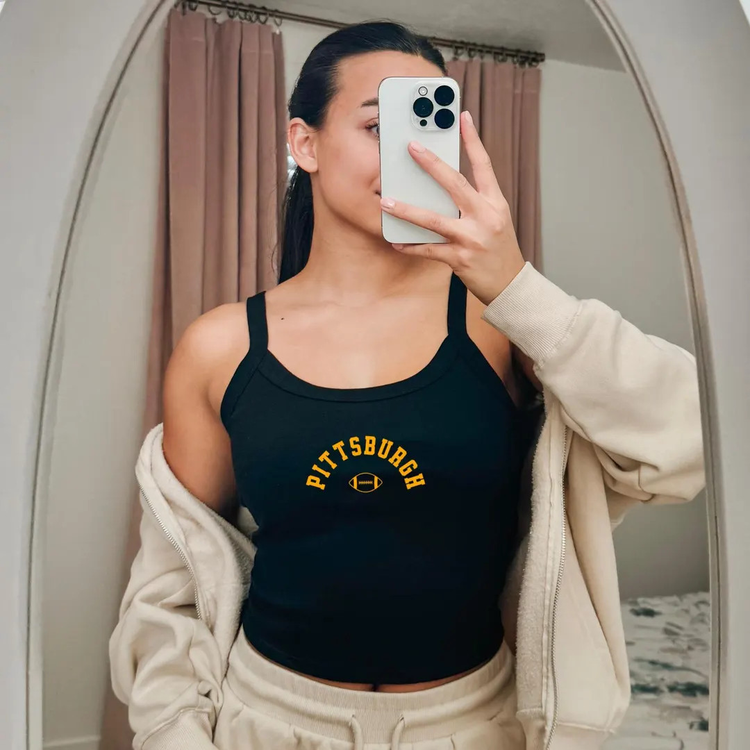 Pittsburgh Football | Pittsburgh Crop Top | Football Game Outfit | Football Baby Tank | Minimalis... | Etsy (US)