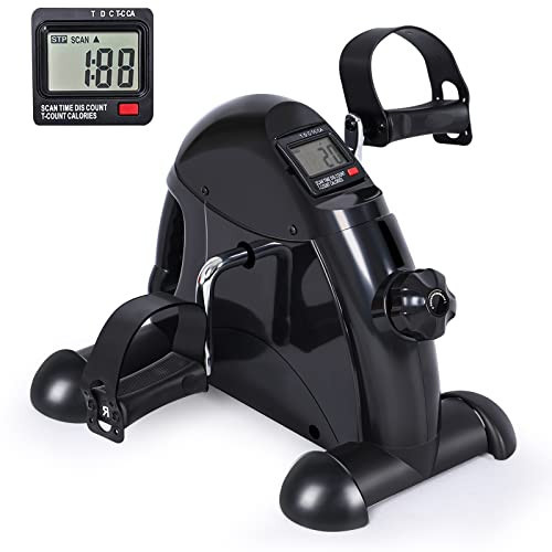 FEIERDUN Mini Exercise Bike, Under Desk Bike Pedal Exerciser Portable Foot Cycle Arm & Leg Peddler Machine with LCD Screen Displays | Amazon (US)