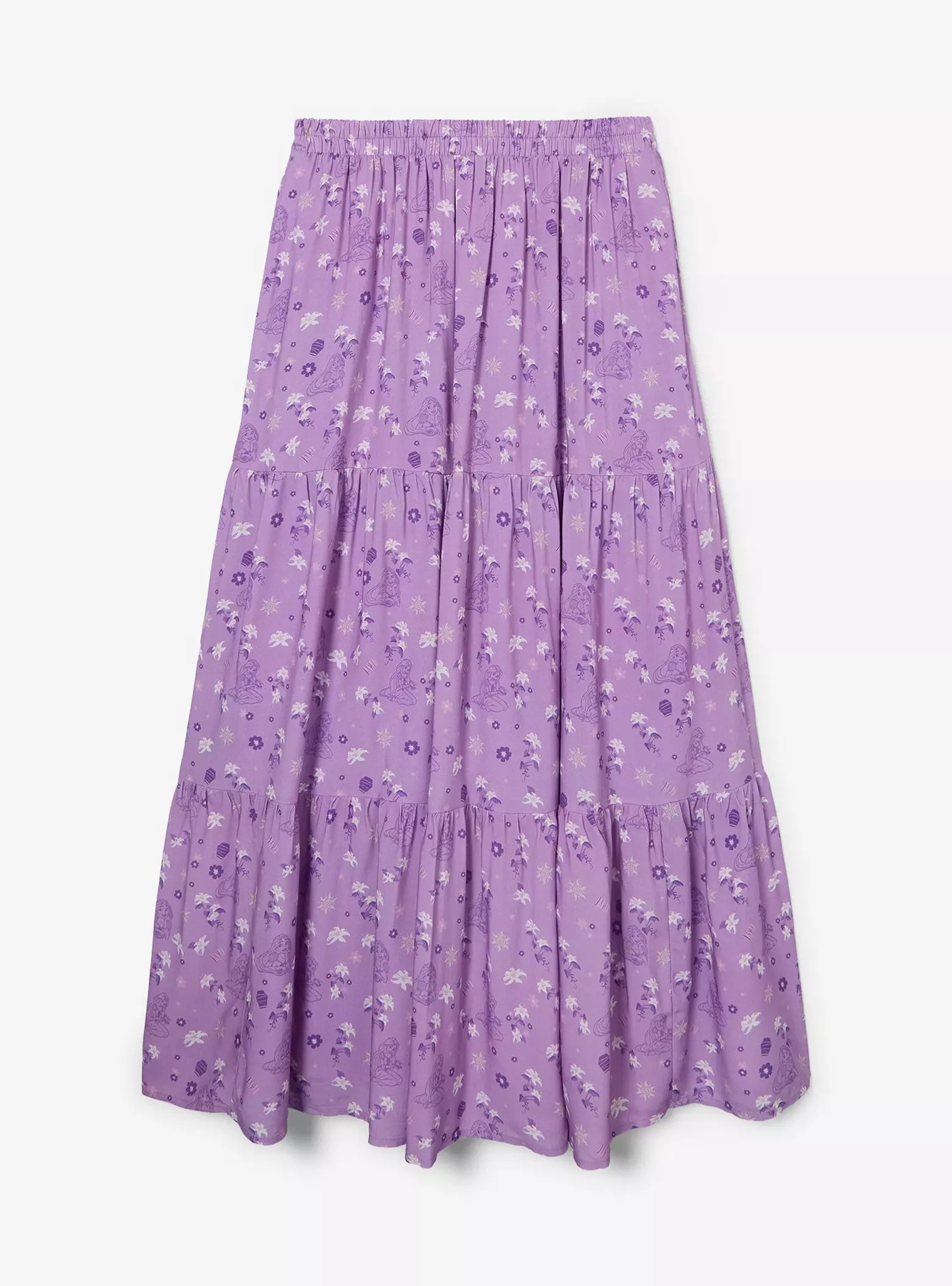 Disney Tangled Rapunzel Floral Allover Print Maxi Skirt - BoxLunch Exclusive | BoxLunch | BoxLunch