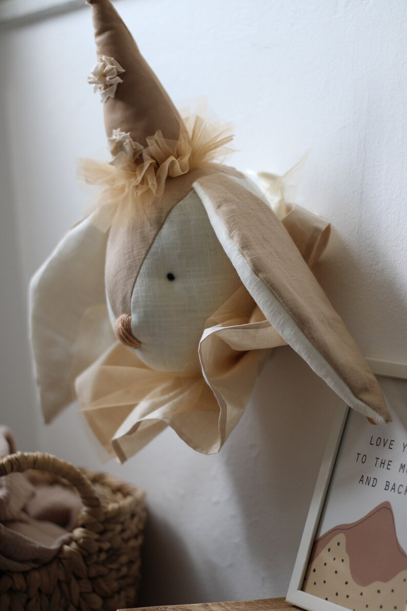 Circus Rabbit Head, Rabbit Mount, Animal Head Nursery Wall Decor, Bunny Head Nursery Wall, Stuffe... | Etsy (US)