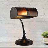 Bankers Lamp - Mission Style Amber Mica Shade Table or Desk Light LED Bulb Included  Classic Vintag | Amazon (US)