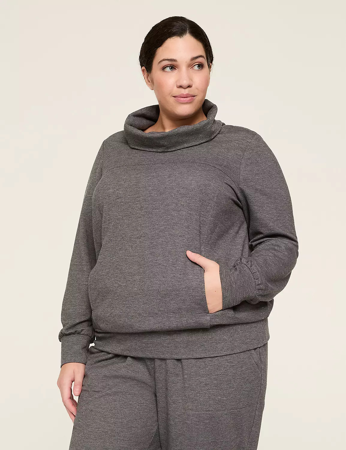 LIVI Fleece Funnel-Neck Pullover | Lane Bryant (US)