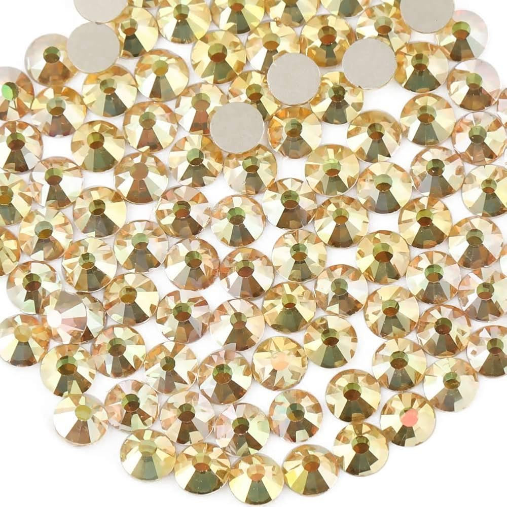beadsland Flat Back Crystal Rhinestones Round Gems, Metal Sunlight (2.7-2.8mm) SS10/1440pcs | Amazon (US)