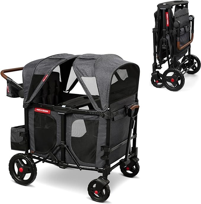 Radio Flyer Voya XT Quad Stroller Wagon, 4 Seater Wagon Stroller for Kids, Baby Stroller Wagon, G... | Amazon (US)