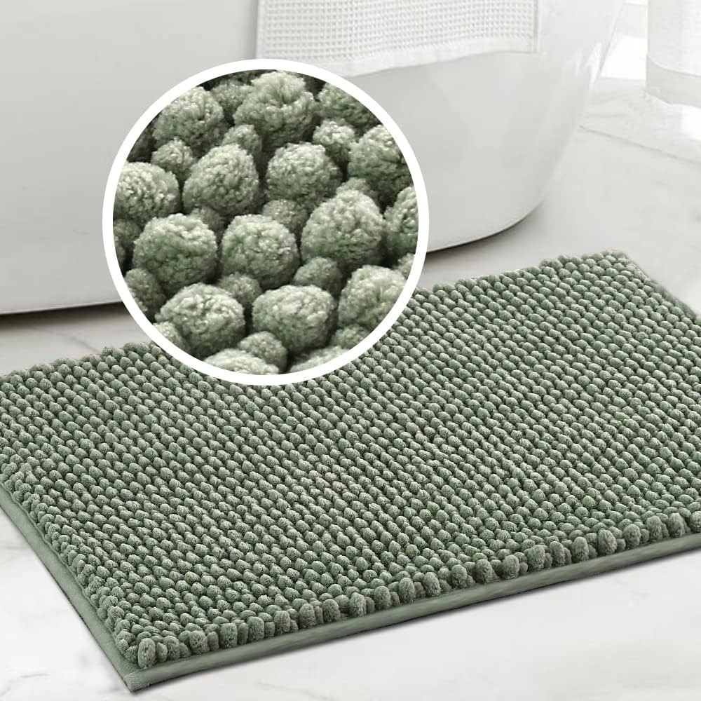 Turquoize Bathroom Rugs Non-Slip Chenille Bath Mat for Bathroom 20 x 32 Inches Extra Soft and Abs... | Amazon (US)