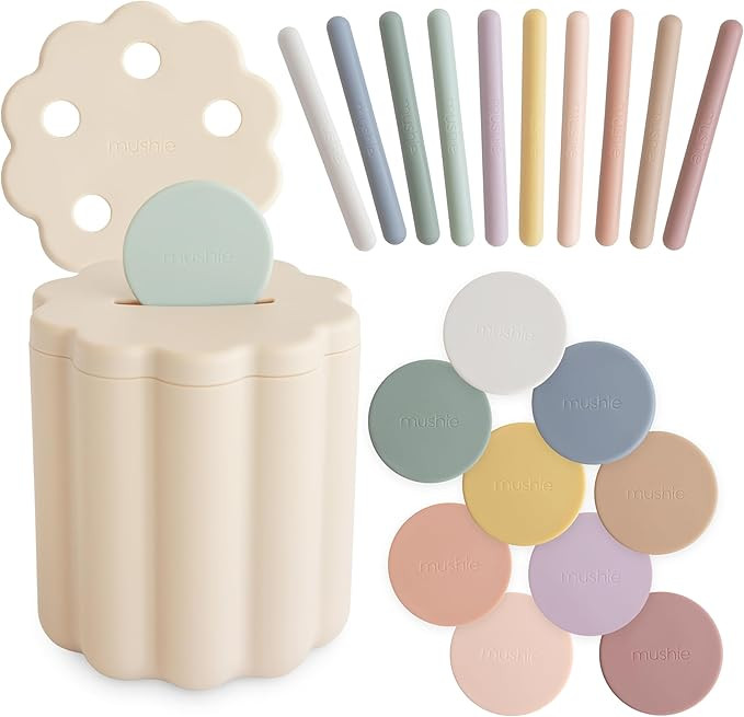 mushie Coin & Tube Sorting Set | 23 Pieces | 10 Months+ | Amazon (US)