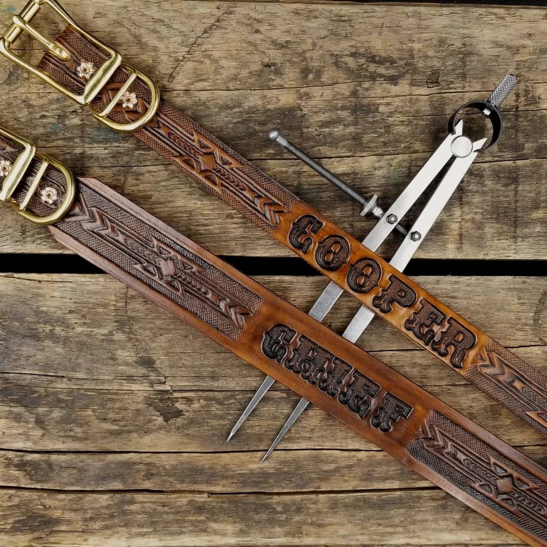 Personalized Western Leather Dog Collar - Custom With Your Dog's Name & Design Choice -tooled Pro... | Etsy (US)
