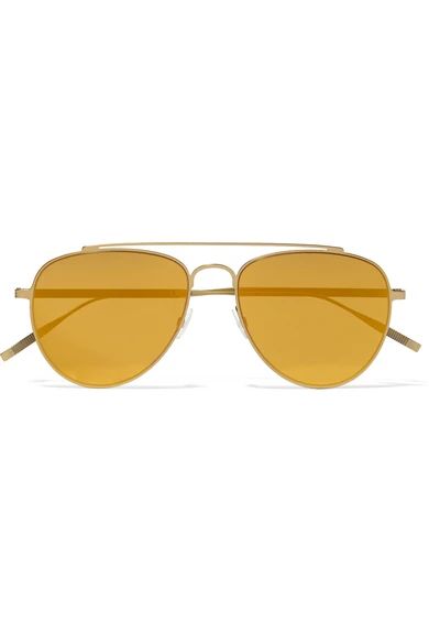 Tomas Maier - Aviator-style Gold-tone Mirrored Sunglasses - Yellow | NET-A-PORTER (UK & EU)