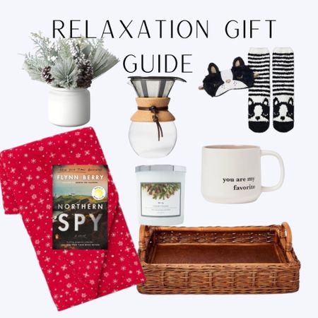 Gift guide to relaxing. Books. Blankets. Target. Target guide. Basket. Coffee mug. Candle. Sleep mask. Christmas gifts. Gift guide  

#LTKSeasonal #LTKHoliday #LTKGiftGuide