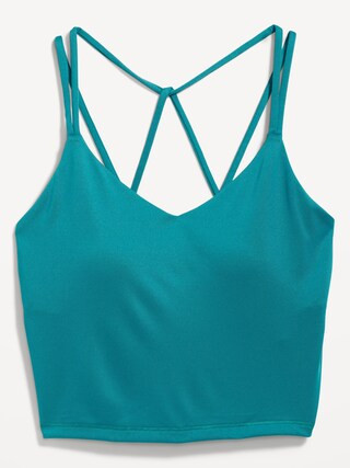Light Support PowerPress Strappy Longline Sports Bra for Women XS-XXL | Old Navy (US)