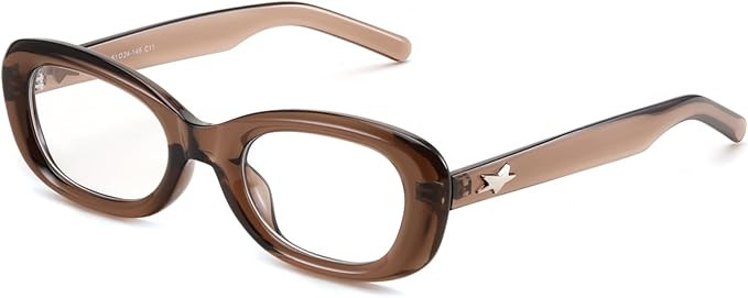 FEISEDY Retro Oval Blue Light Blocking Glasses for Women Nerd Fake Glasses Y2k Small Eyewear Fram... | Amazon (US)