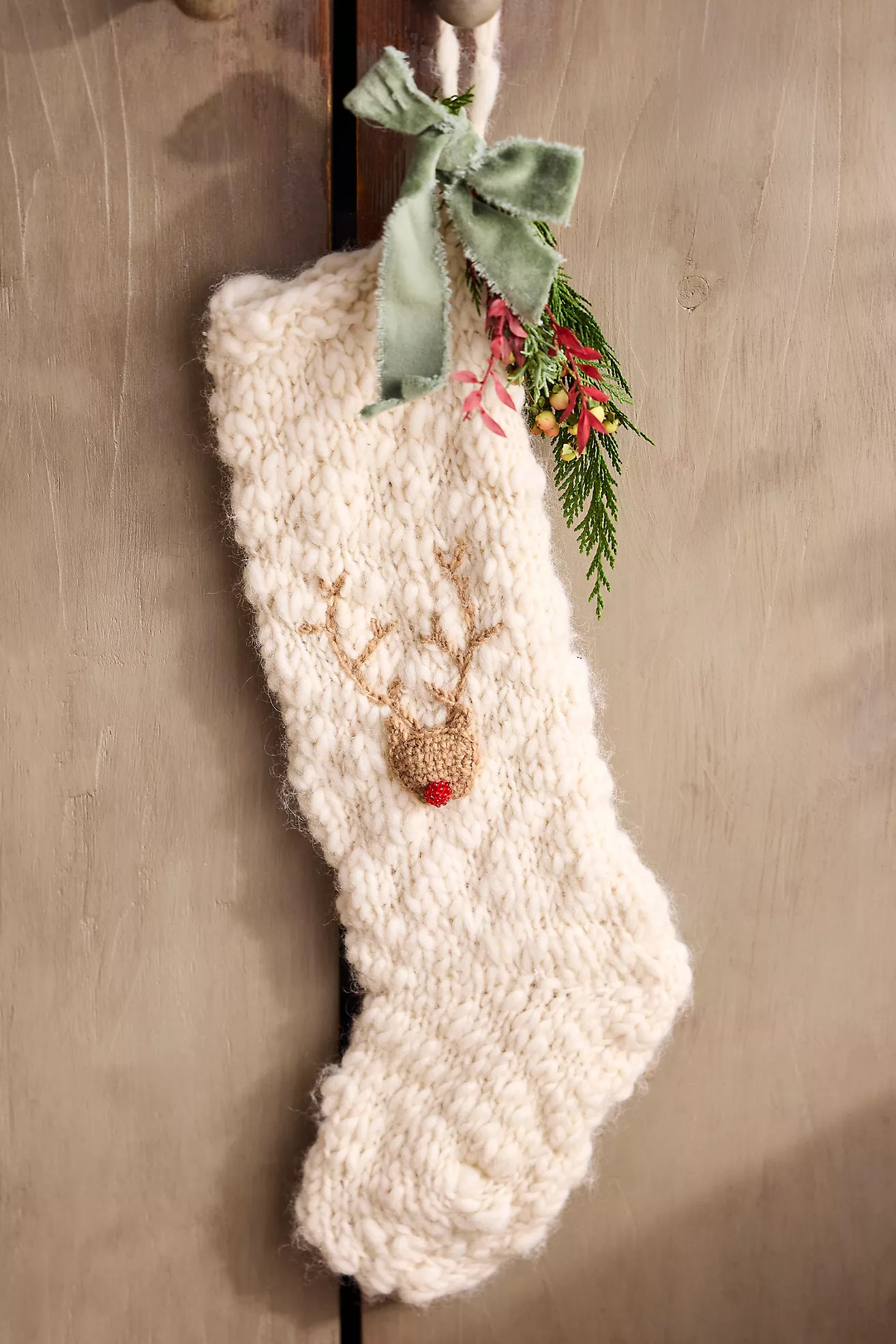 Knitted Holiday Icon Stocking | Anthropologie (US)