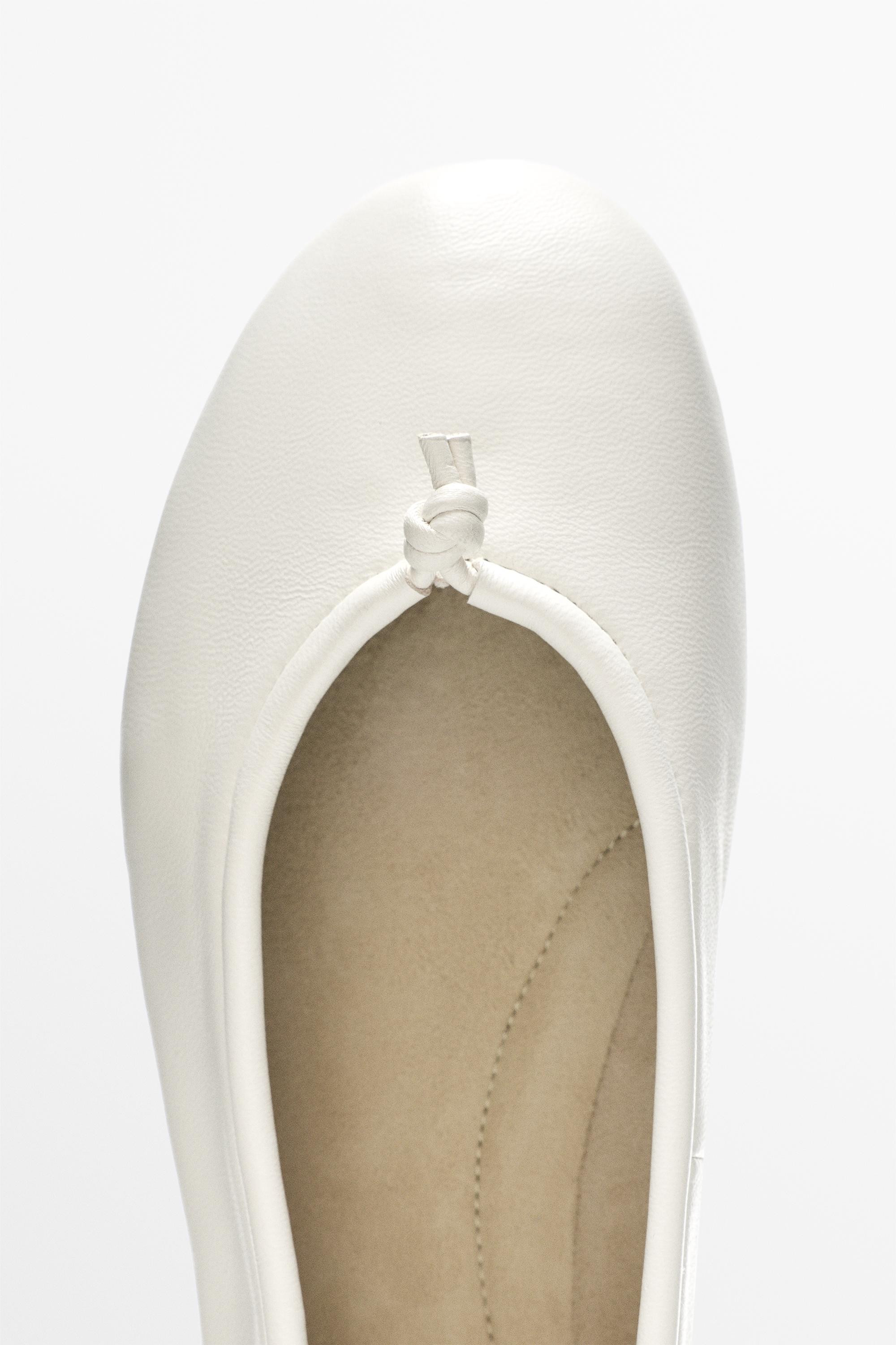 Leather knot ballet flat | Zara US