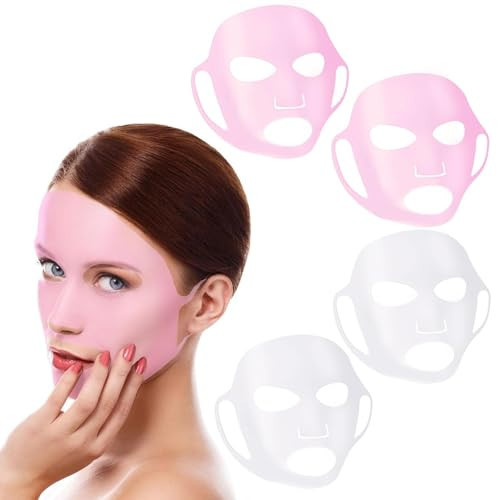Ideal Swan 4 Pack Reusable Silicon Anti Mask - Wrinkle Silicone Face Mask Holder for Sheet Masks, Moisturizing Facial Mask Cover, Prevent Evaporation, Beauty Face Tool | Amazon (US)