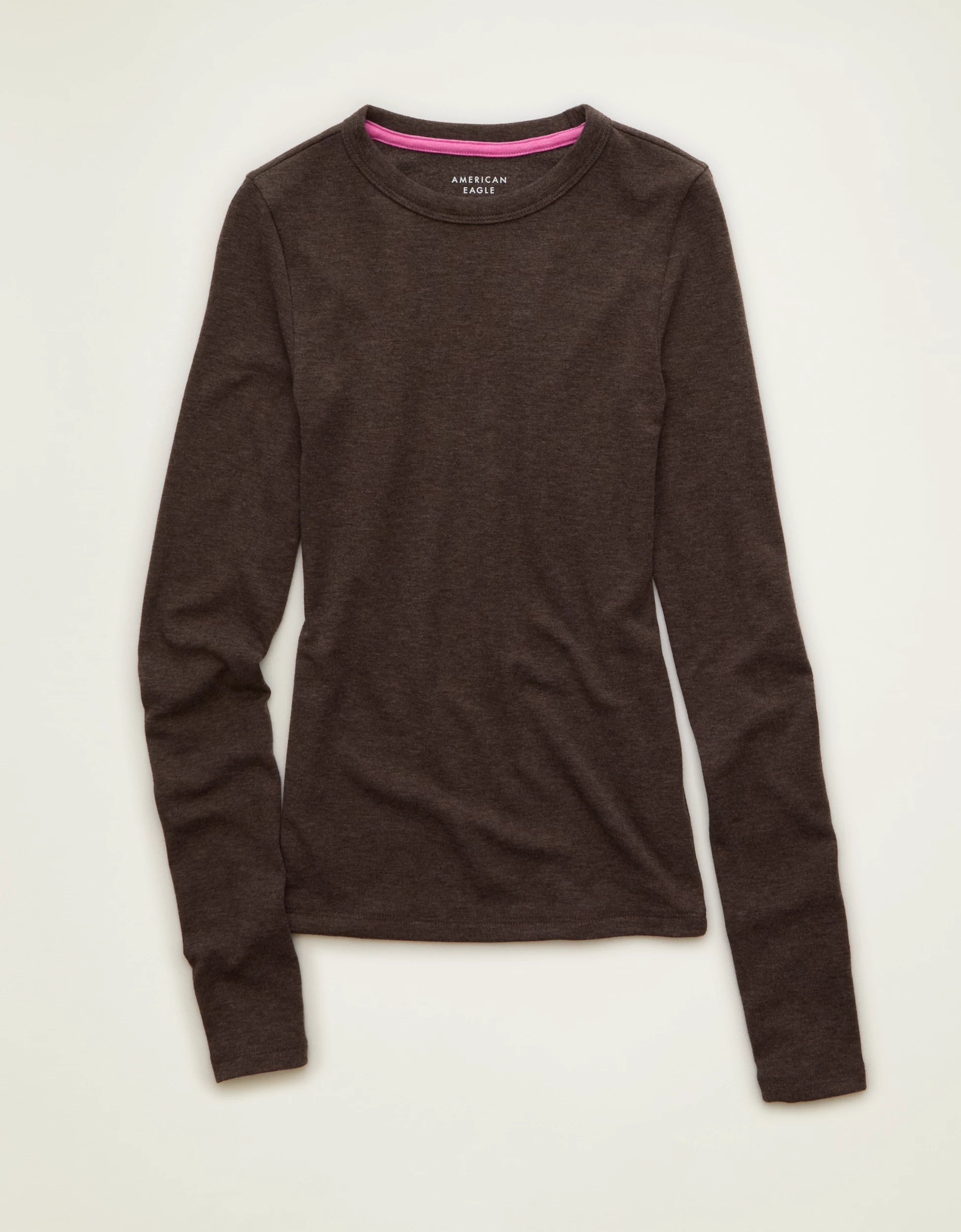 AE Cozy Crew Neck Long Sleeve T-Shirt | American Eagle Outfitters (US & CA)