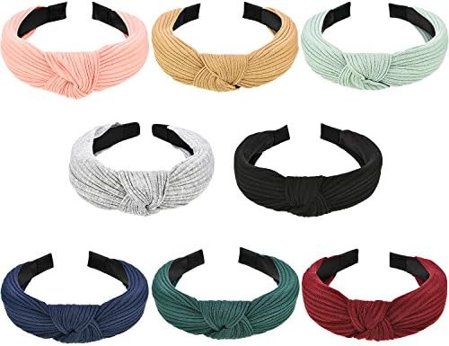 8 Pieces Wide Headbands Knot Turban Headband Hair Band Elastic Hair Accessories for Women and Gir... | Amazon (US)