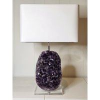 Natural Amethyst Designer Rock Crystal Lamp ""Lynette"" Lamp/Gemstone Lamp/Mineral Lamp//Geode | Etsy (US)