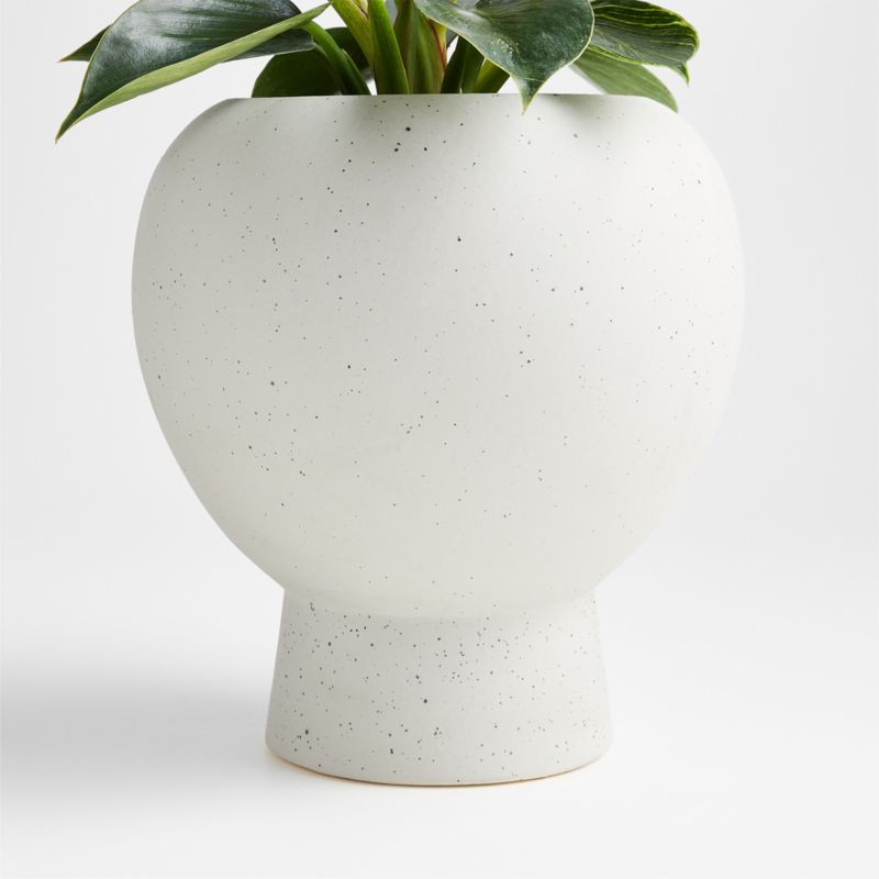 Jimena Light Grey Planter | Crate and Barrel | Crate & Barrel