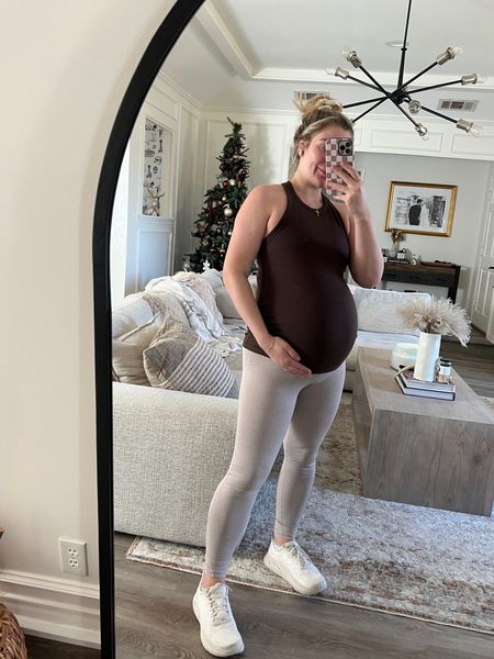 Old Navy has some amazing maternity wear especially activewear! Linking my maternity leggings and maternity workout top. I’m in smalls! Shade for top: French roast

#LTKbump