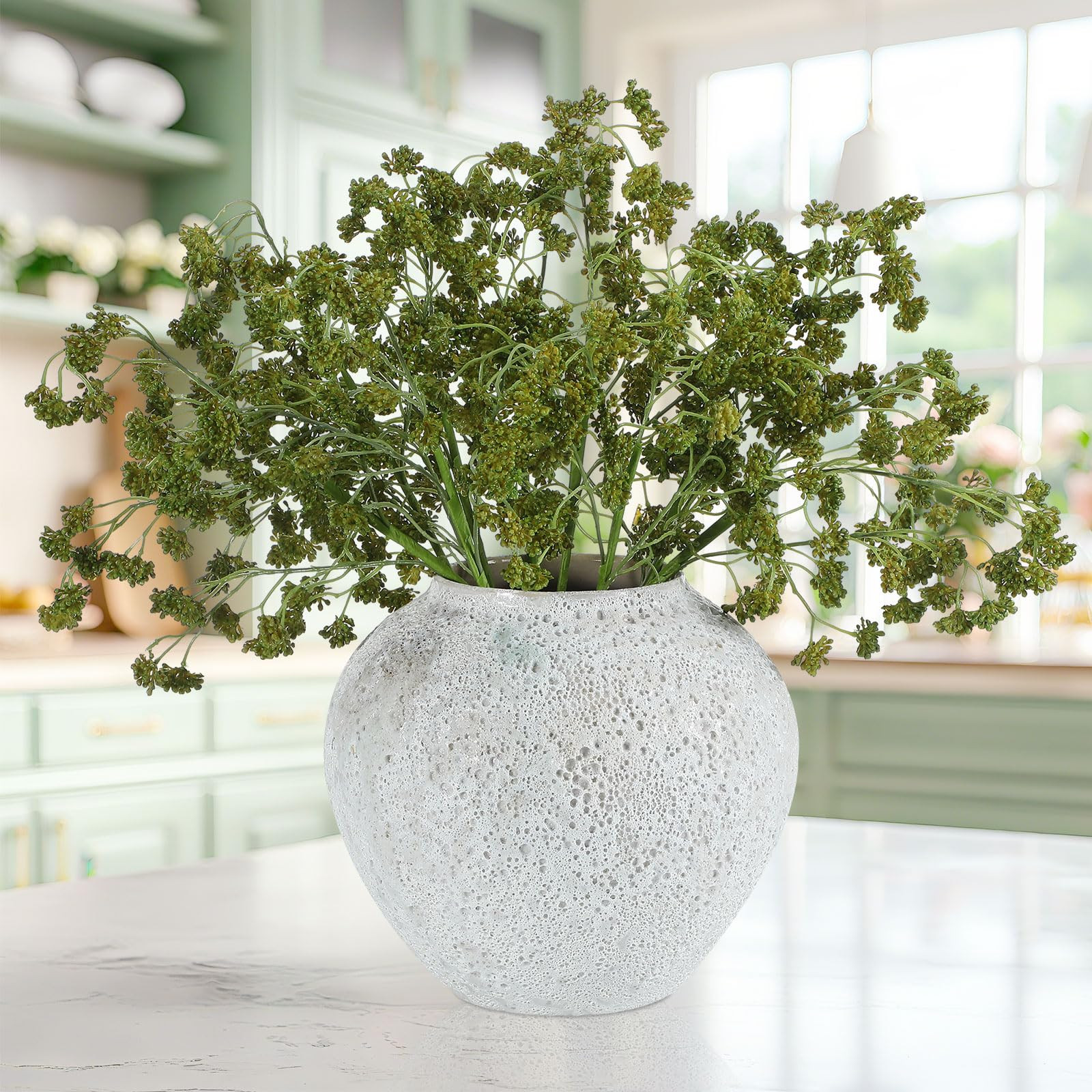 6 Pcs Artificial Soft Green Sedum Berry Stem Fall Faux Berry Picks Branches Faux Spray for Home H... | Amazon (US)