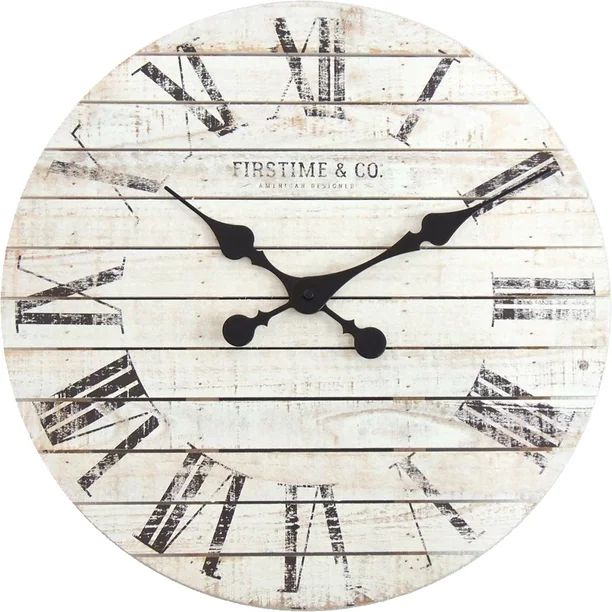 FirsTime & Co.® Shiplap Farmhouse Wall Clock, White, 18 in - Walmart.com | Walmart (US)