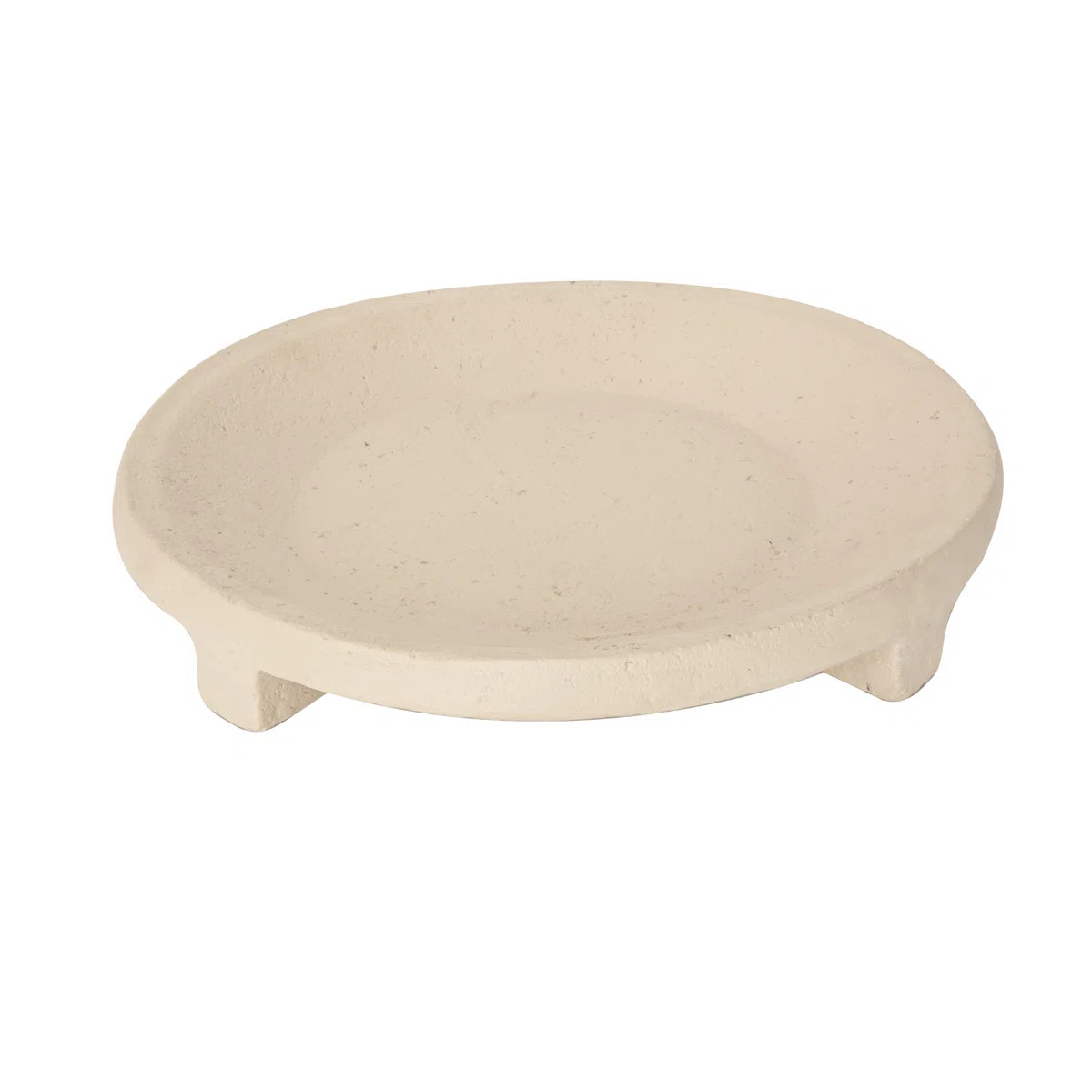 Whirl Ecomix Round Decorative Tray with Feet - Matte White Paper Clay Tray | Wayfair North America