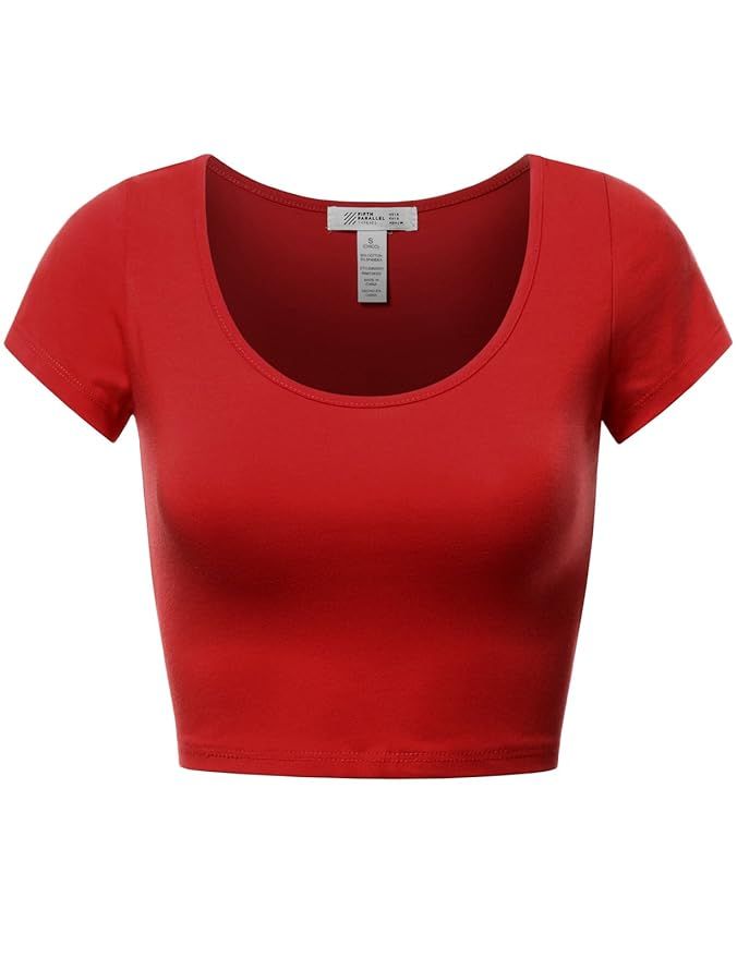 FPT Women's Short Sleeve Scoop Neck Crop Top | Amazon (US)