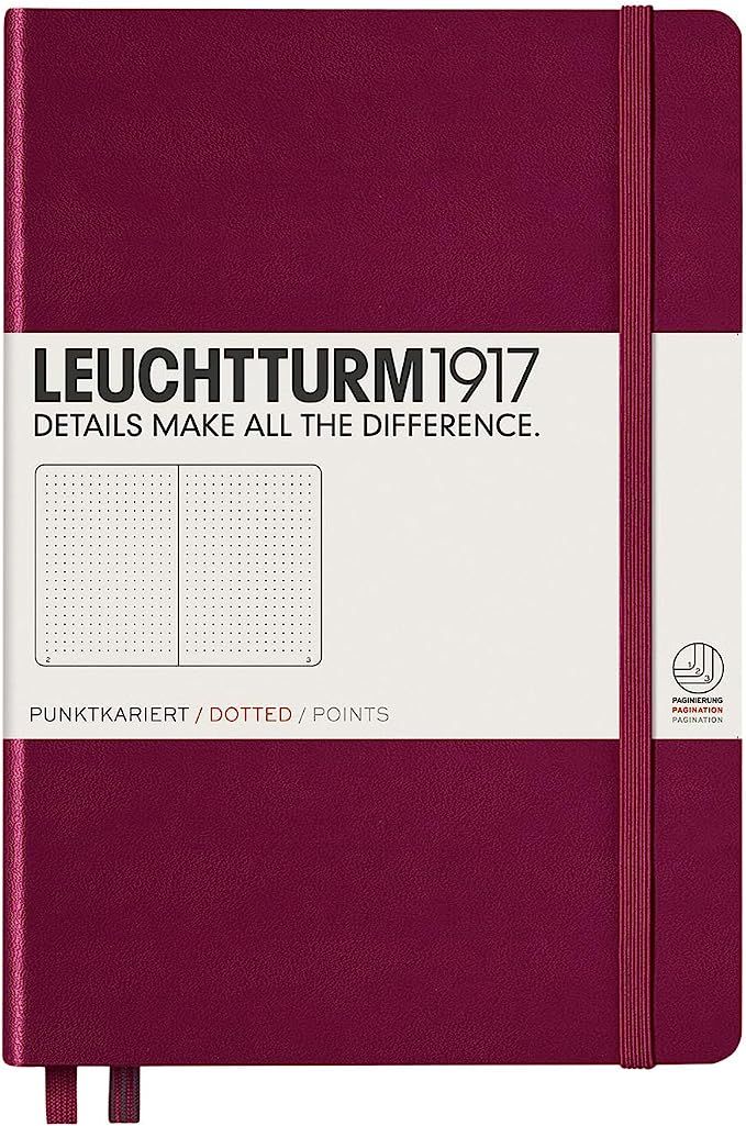 Leuchtturm1917 Medium A5 Dotted Hardcover Notebook (Port Red) - 249 Numbered Pages | Amazon (US)