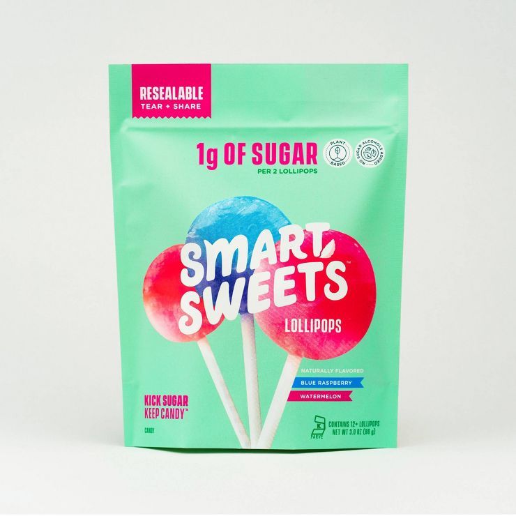 SmartSweets Lollipops, Watermelon & Blue Raspberry - 3oz | Target