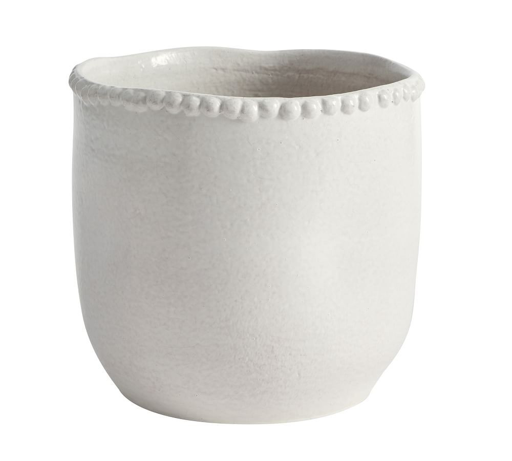 Beaded Ceramic Cachepot Collection Large White | Pottery Barn (US)