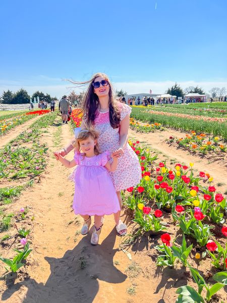 Tiptoe through the tulips with my little flower loving child. 🥰 🌷  Scarlett picked this bunny dress out for Easter and wanted to wear it to pick tulips too  

#LTKSeasonal #LTKkids