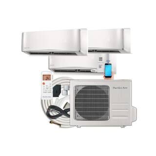21 SEER 27, 000 BTU 2.25 Ton 3-Zone Ductless Mini Split Air Conditioner with Heat Pump - 230-Volt... | The Home Depot