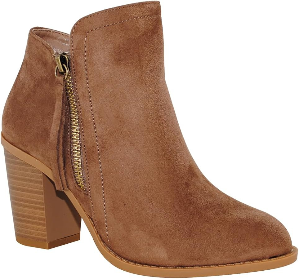 TRENDSUP Women's Fashion Side Zipper Booties | Amazon (US)
