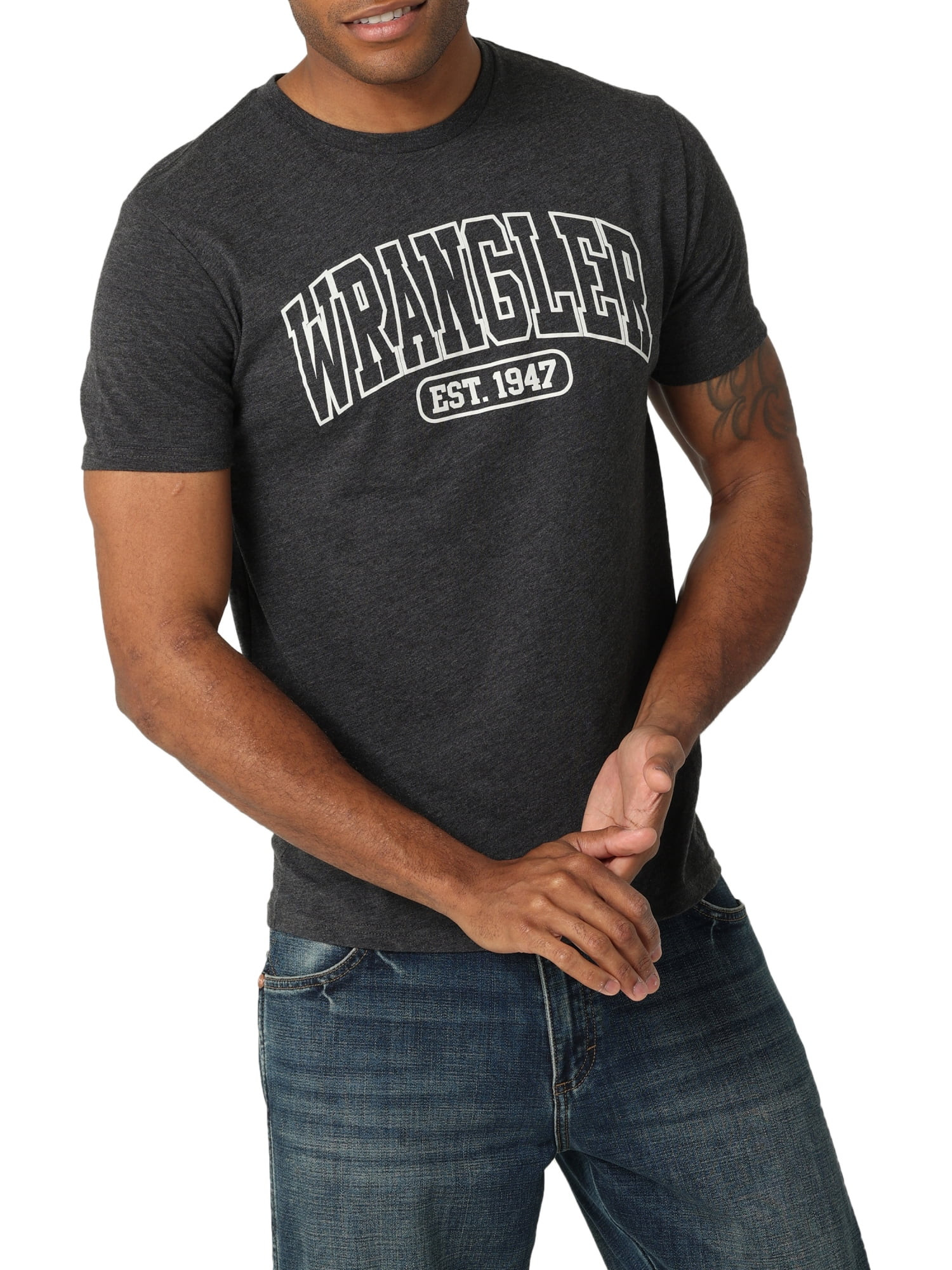 Wrangler Men's Short Sleeve Knit Tee, Sizes S-3XL - Walmart.com | Walmart (US)