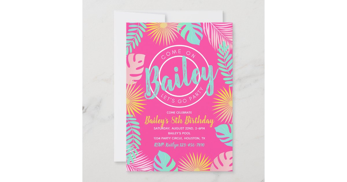 Pool Party Birthday Invitation | Pool Party | Zazzle | Zazzle