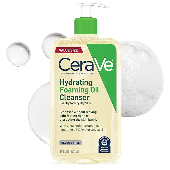 CeraVe Hydrating Foaming Oil Cleanser, Moisturizing Oil Cleanser for Face & Body, Squalane Oil + ... | Amazon (US)