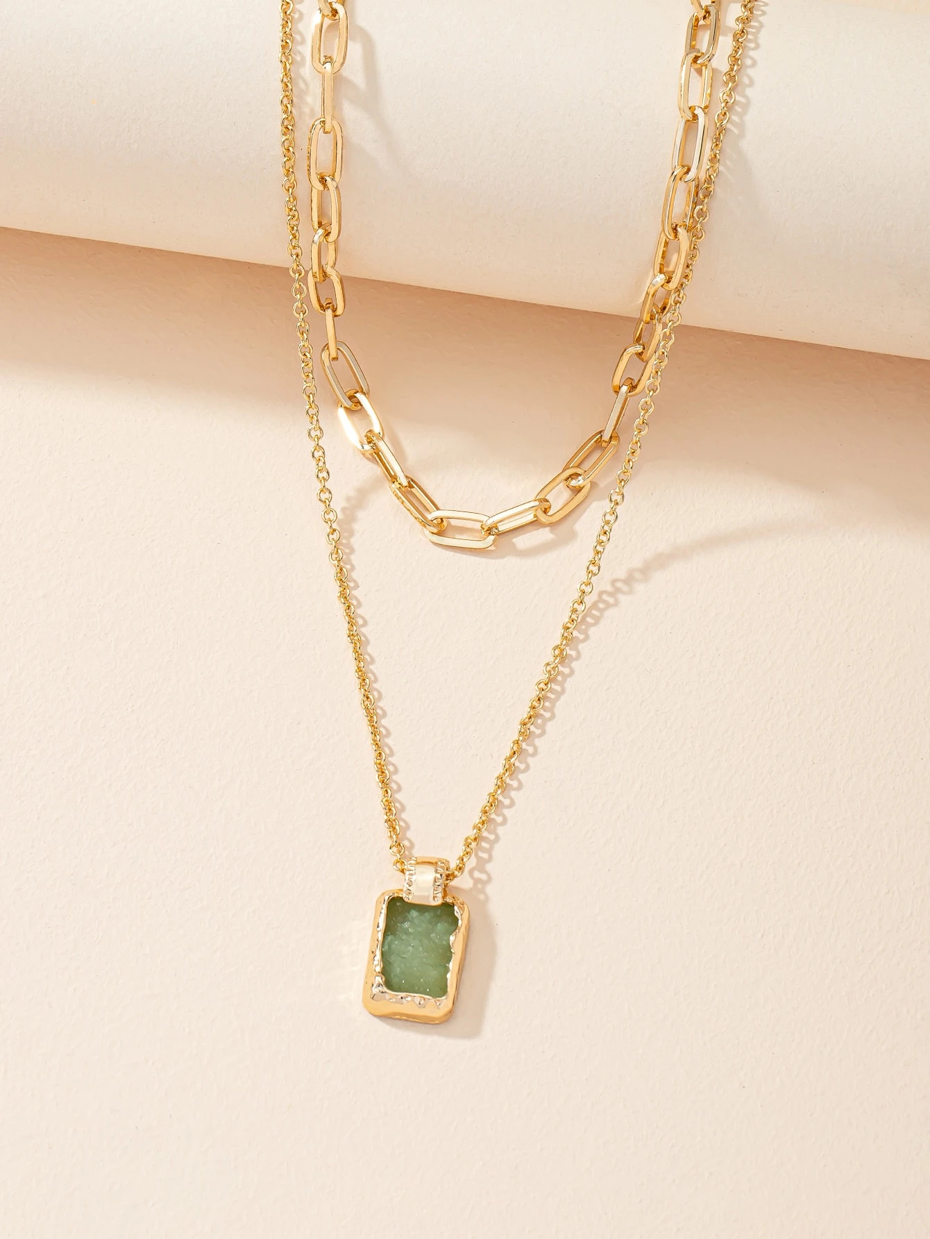 Geometric Charm Layered Necklace | SHEIN