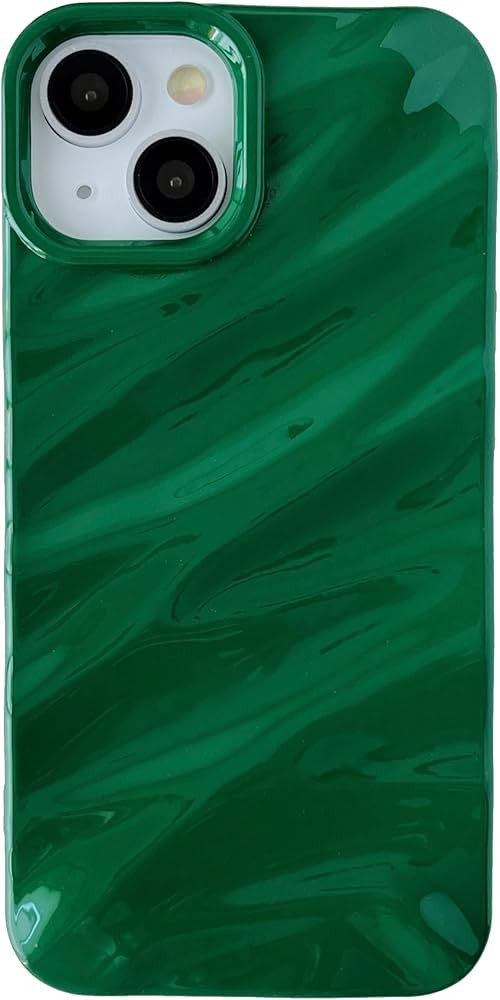Caseative Water Ripple Pattern Curly Wave Shape Soft Compatible with iPhone Case (iPhone 13,Green... | Amazon (US)