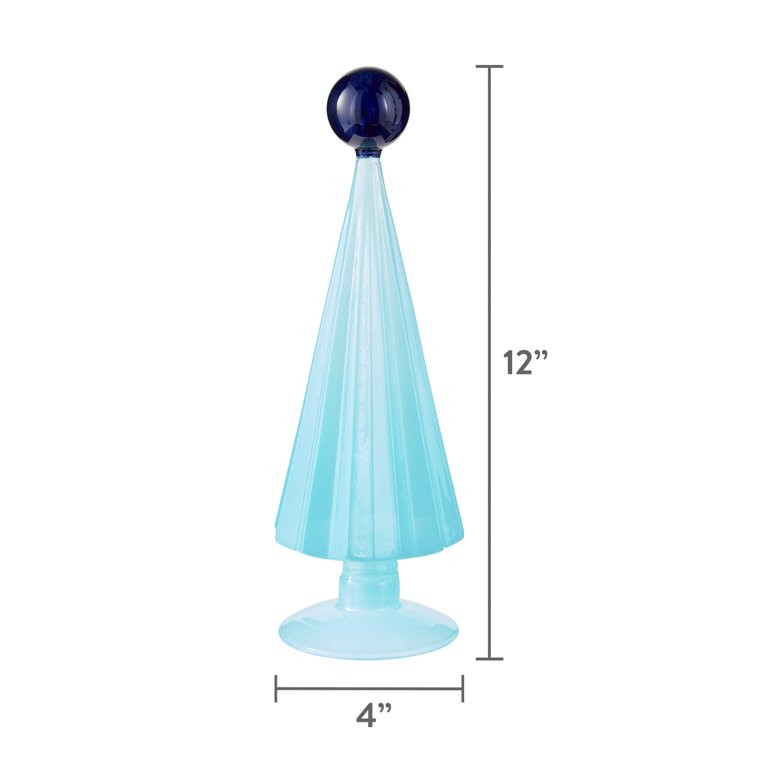 Blue Glass Christmas Tree Tabletop Decoration, 9.75", by Holiday Time | Walmart (US)