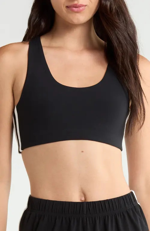 SPLITS59 Ella Airweight Sports Bra in Black/white at Nordstrom, Size Large | Nordstrom