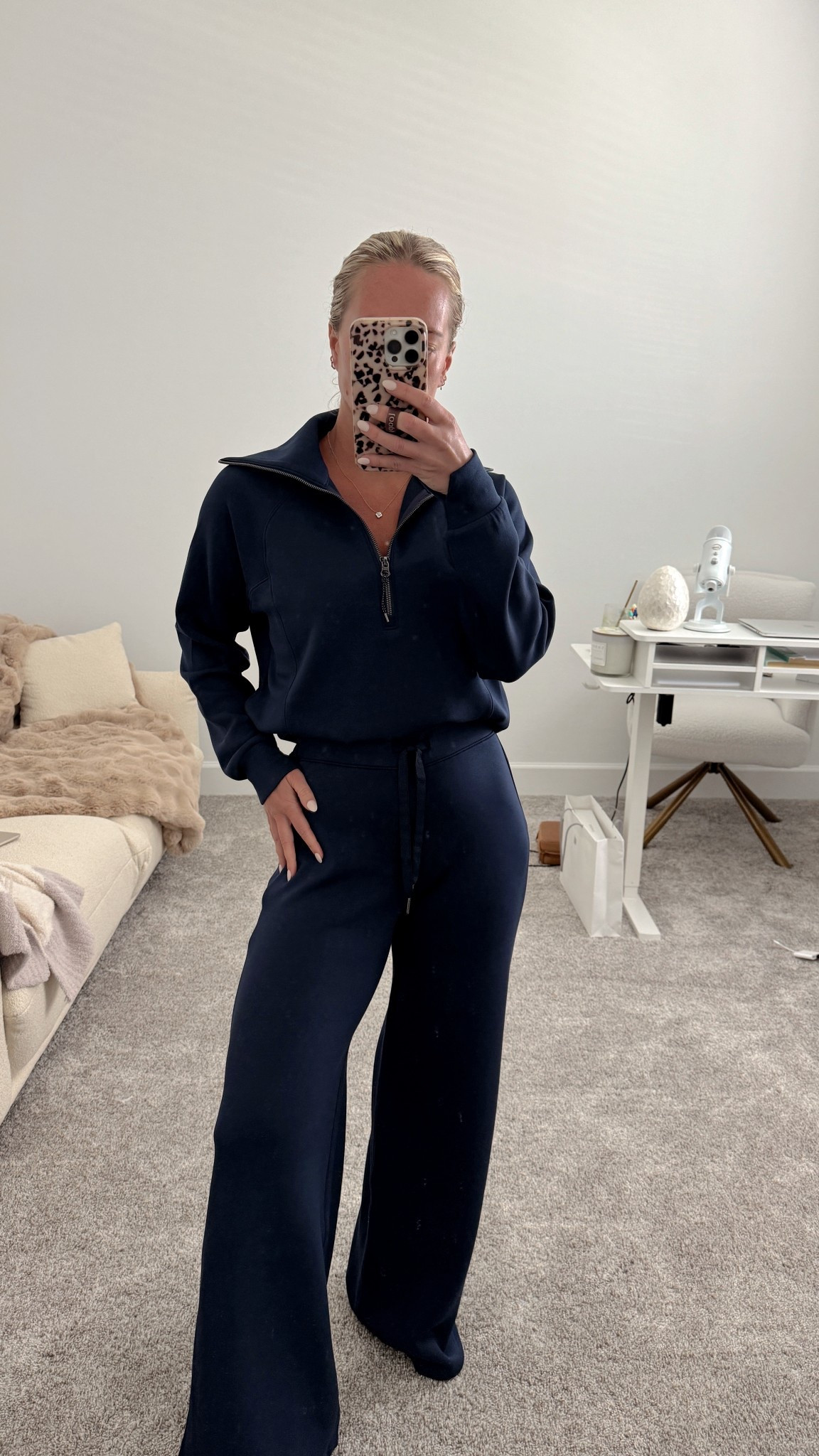 Spanx navy air essentials lounge set, perfect for travel days too! Wearing small in both 

#LTKSpringSale