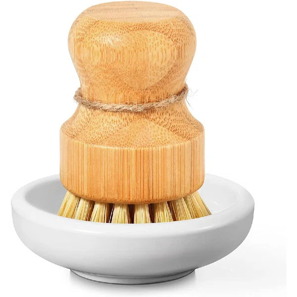Bamboo Dish Scrub Brushes By , Kitchen Wooden Cleaning Scrubbers Set For Washing Cast Iron Pan/Po... | Wayfair North America