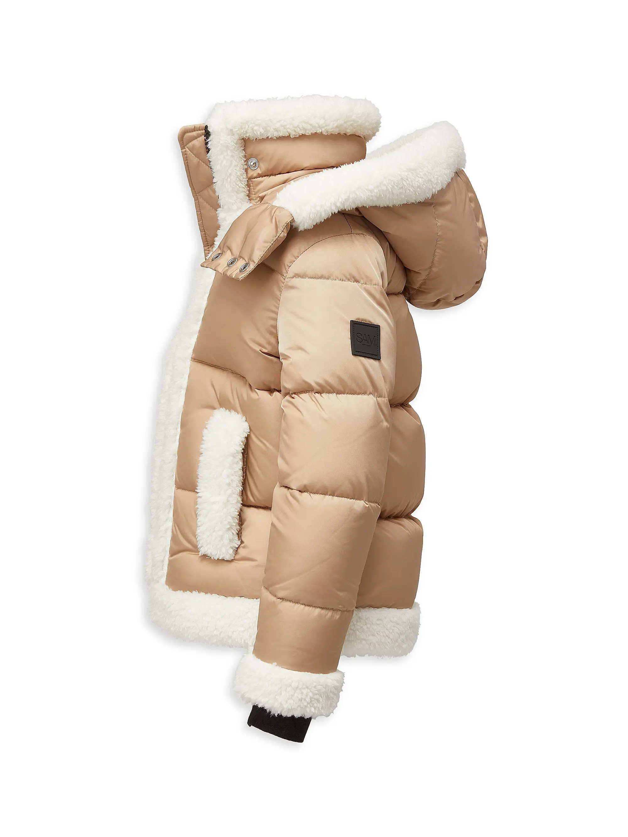 Little Girl's & Girl's Carmen Sherpa-Trim Down Puffer Jacket | Saks Fifth Avenue