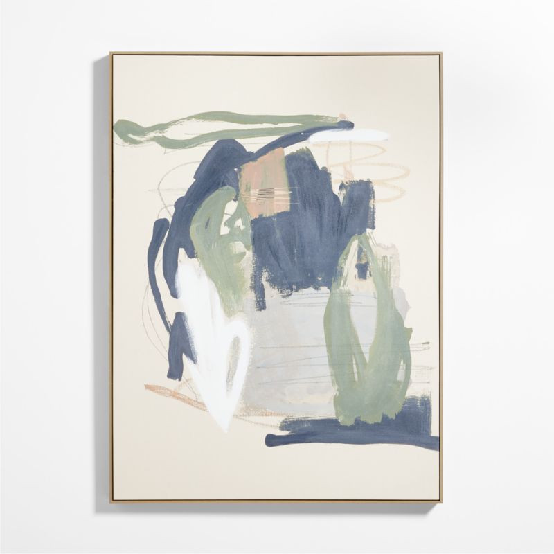 "Sage Advice" Framed Light Green Wall Art Print 45"x61" by April Sanders | Crate & Barrel | Crate & Barrel