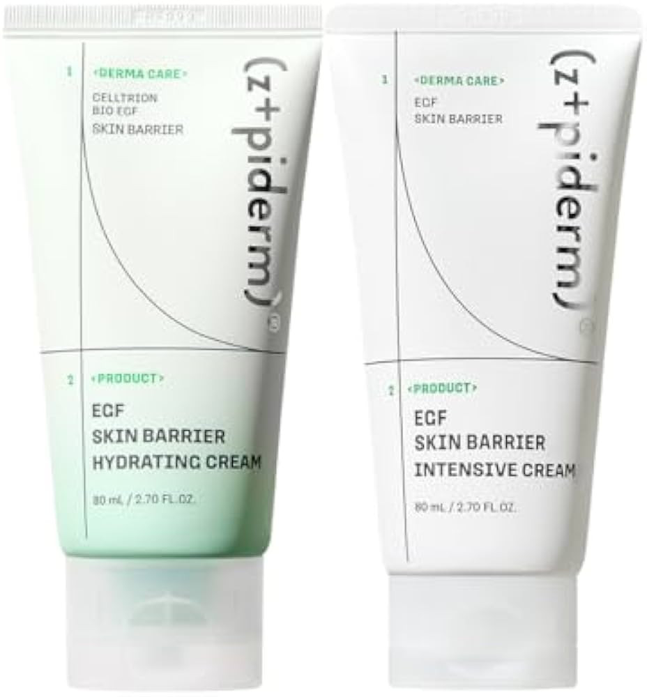 Zipiderm EGF Skin Barrier Cream Duo \u2013 Hydrating Gel + Intensive Repair Set for Redness, Dryn... | Amazon (US)