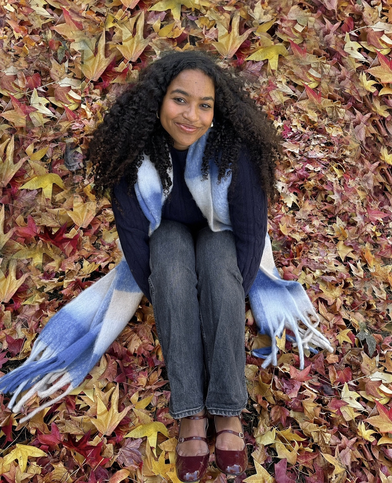 Winter Outfit Idea
Blue Scarf
vici scarf 
mary janes
red shoes

#LTKstyletip #LTKSeasonal #LTKsalealert