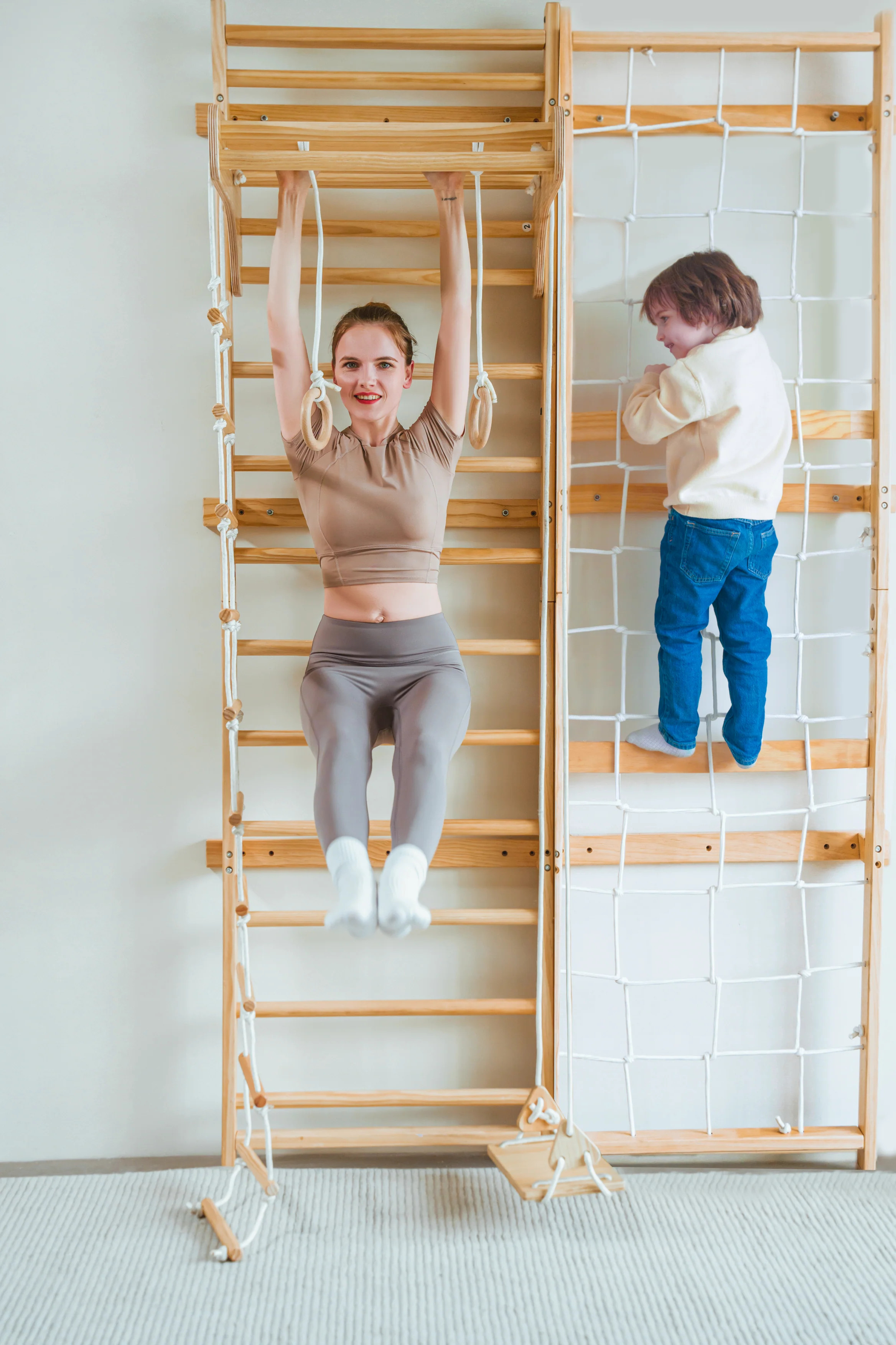 Neem Swedish Wall Ladder & Climber – Indoor Wooden Gym for Kids | Avenlur