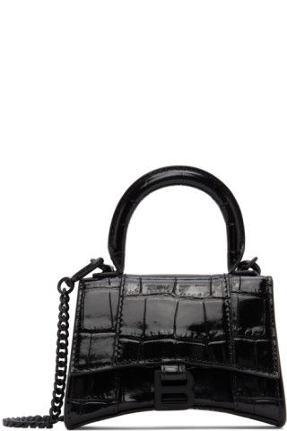 Black XXS Hourglass Top Handle Bag | SSENSE
